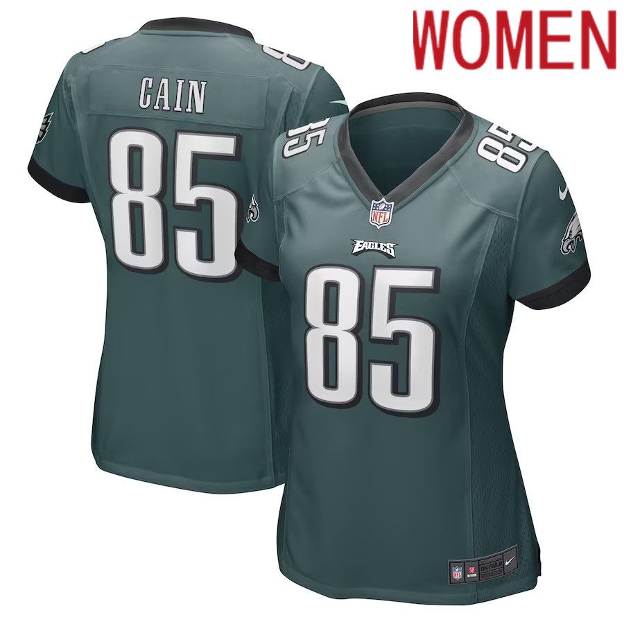 Women Philadelphia Eagles #85 Deon Cain Nike Midnight Green Game Player NFL Jersey